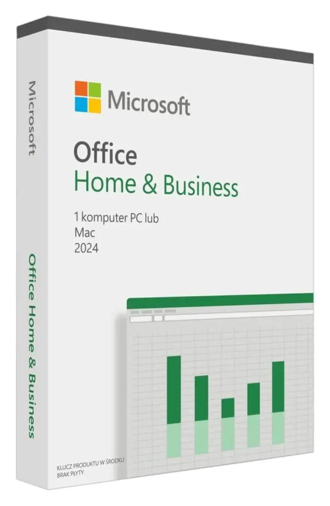 Na grafice widać pudełko od aplikacji Microsoft Office Home and Business 2024