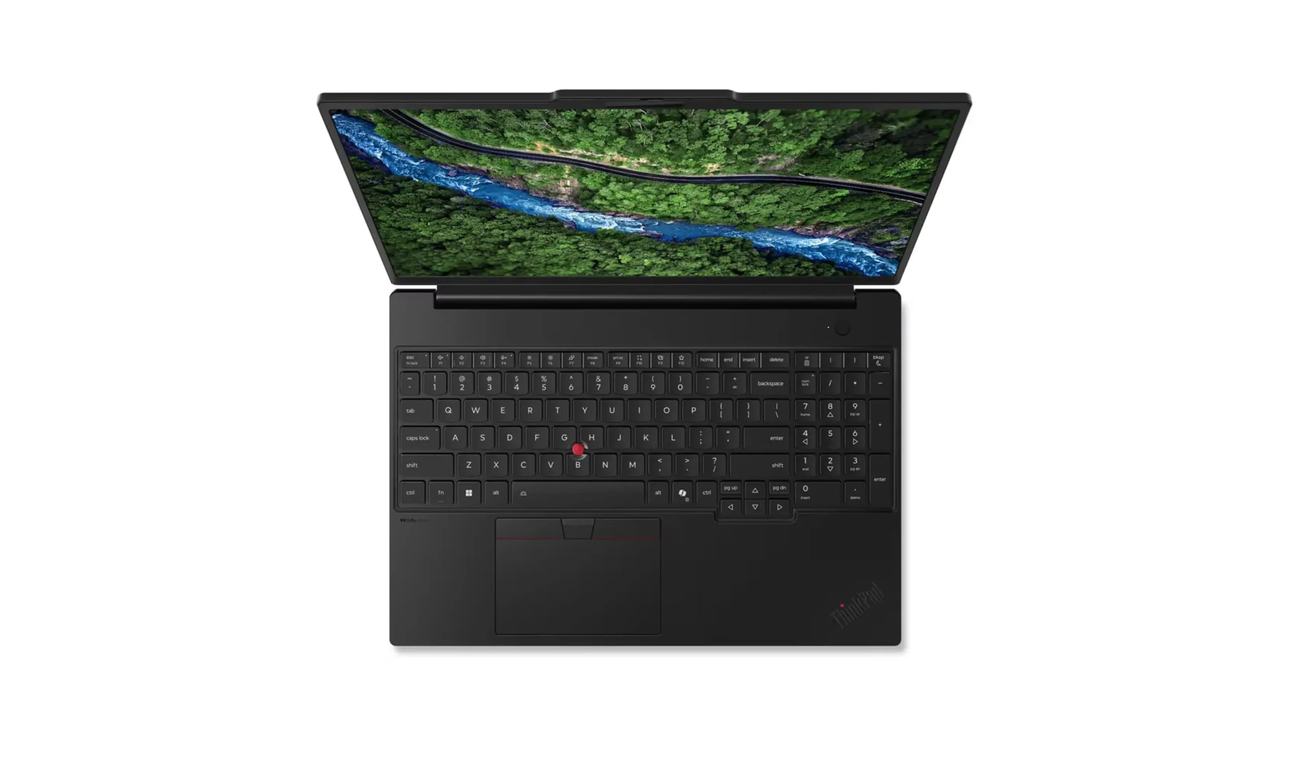 Grafika pokazuje czarnego otwartego laptopa widzianego od góry